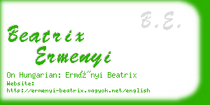 beatrix ermenyi business card
